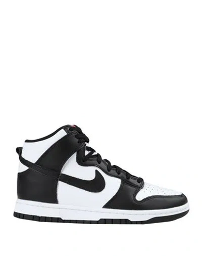 Nike Mens White Black Dunk High Retro Logo-embroidered Leather High-top Trainers