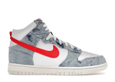 Pre-owned Nike Dunk High Pack (women's) Sneakers In White/washed Denim/red