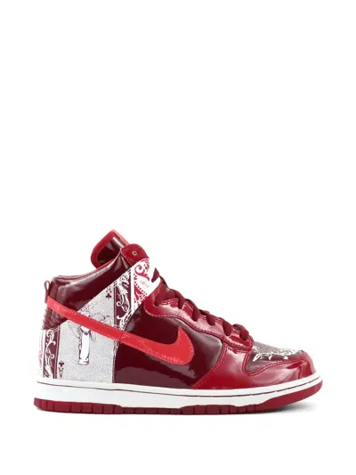 Nike Dunk High Premium Sneakers In Red