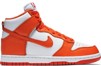 Pre-owned Nike Dunk High Retro Be True Syracuse (women's) Sneakers In White/orange Blaze In Multi