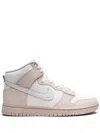 Nike Dunk High Retro Premium Se Cracked Leather Casual Shoes In Pink