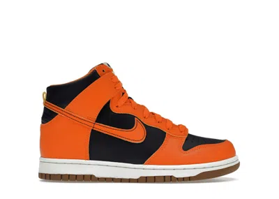 Pre-owned Nike Dunk High Safety Orange Sneakers In Black/yellow Strike/summit White