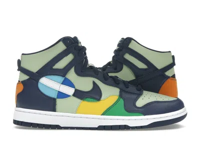 Pre-owned Nike Dunk High See Through (women's) Sneakers In Pistachio/midnight Navy Blue/green In Multi