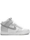 Nike Dunk High "silver Swoosh" Sneakers In 100white/metallic Silver