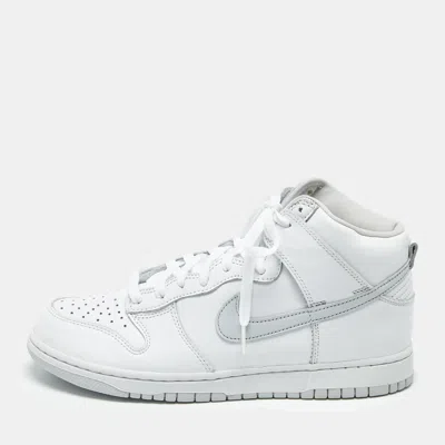 Pre-owned Nike Dunk High Size 43 White Leather High Top Sneakers