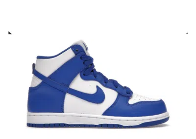 Pre-owned Nike Dunk High Sneakers In White/game Royal/total Orange