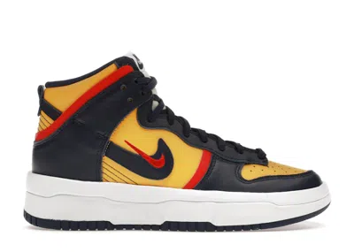 Pre-owned Nike Dunk High Up Michigan (women's) Sneakers In Varsity Maize/midnight Navy Blue/university Red