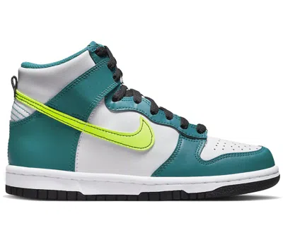 Pre-owned Nike Dunk High Volt Sneakers In White/bright Spruce/black