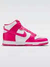 Nike Dunk High "pink Prime" Sneakers In White-pink Prime