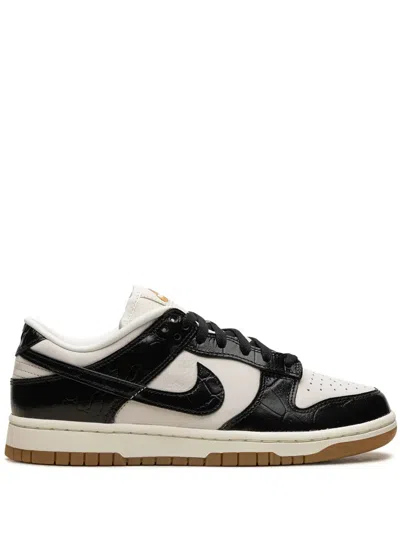 Nike Dunk Low Croc-effect Leather And Suede Sneakers In Multi