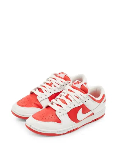 Pre-owned Nike Dunk Leather Sneakers In Red