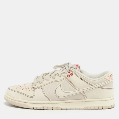 Pre-owned Nike Dunk Light Orewood Brown Sashiko Size 45 Beige Canvas Low Top Sneakers In Sand