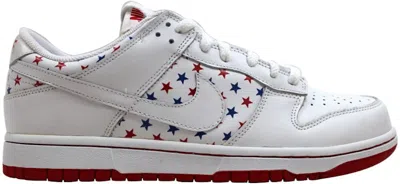 Pre-owned Nike Dunk Low 4th Of July (women's) Sneakers In White/sport Red In Multi