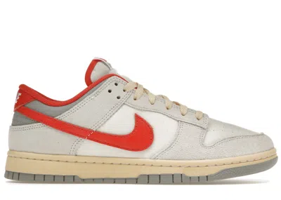 Pre-owned Nike Dunk Low Athletic Department Picante Red Sneakers In Sail/photodust/light Smoke Gray
