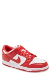 Nike Dunk Low Retro Casual Shoes Size 10.5 Leather In White/university Red