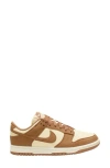 Nike Dunk Low Suede And Leather Sneakers In Coconut Milk/ Flax/ Sail