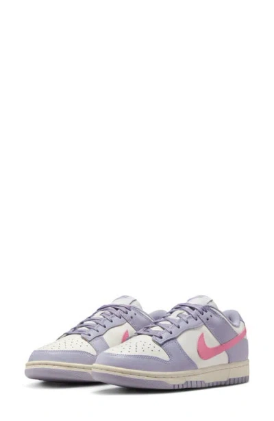 Nike Dunk Low Basketball Sneaker In Indigo Haze/coral Chalk/sail