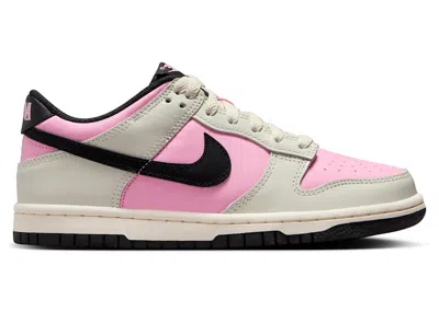 Pre-owned Nike Dunk Low Black Sneakers In Pink Rise/light Orewood Brown/pale Ivory In Multi