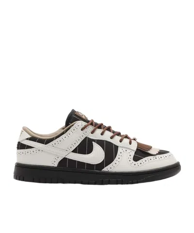 Nike Dunk Low 'brogue Pinstripe' Sneakers In Black