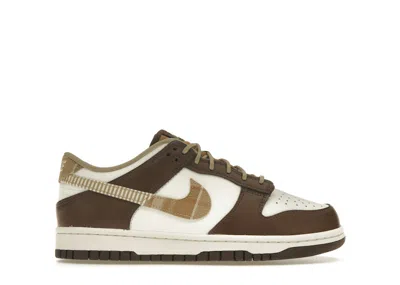 Pre-owned Nike Dunk Low Brown Plaid Sneakers In Sail