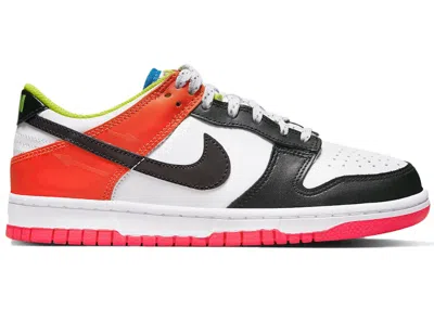 Pre-owned Nike Dunk Low Cartwheel Sneakers In White/black/orange In Multi