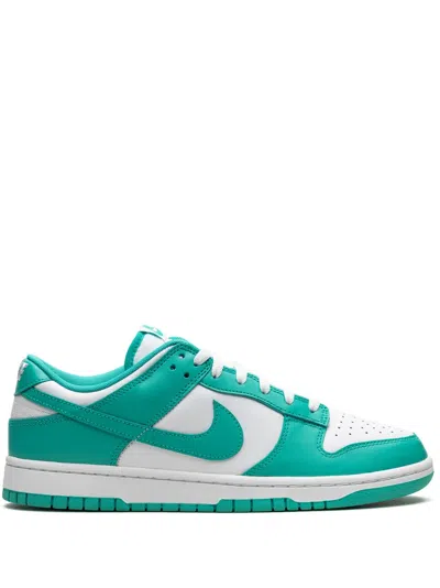 Nike Dunk Low Retro Sneakers In Green Leather