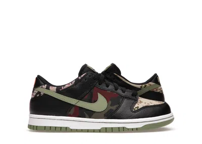 Pre-owned Nike Dunk Low Crazy Camo Sneakers In Blackolive
