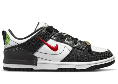 Pre-owned Nike Dunk Low Disrupt 2 Just Do It Snakeskin (women's) Sneakers In Whitee/university Red/white