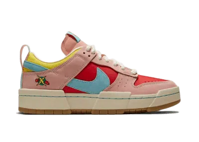 Pre-owned Nike Dunk Low Disrupt Chinese New Year Firecracker (2021) (women's) Sneakers In Blush/red/blue In Multi