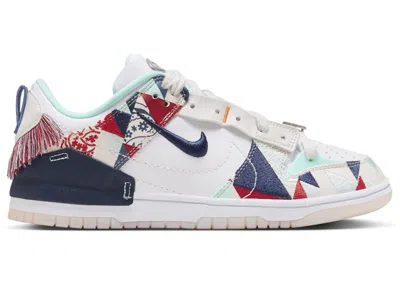 Pre-owned Nike Dunk Low Distrupt 2 Native Patterns (women's) Sneakers In White/midnight Navy Blue/sail