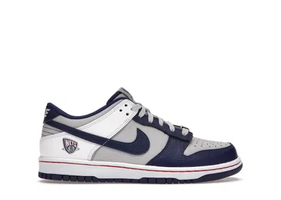 Pre-owned Nike Dunk Low Emb Nba 75th Anniversary Brooklyn Nets Sneakers In Grey Fog/white/blue Void