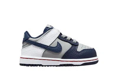 Pre-owned Nike Dunk Low Emb Nba 75th Anniversary Brooklyn Nets Sneakers In Grey Fog/white/blue Void