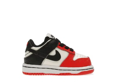 Pre-owned Nike Dunk Low Emb Nba 75th Anniversary Chicago Sneakers In Sail/black/chile Red