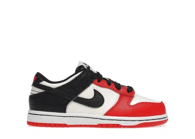 Pre-owned Nike Dunk Low Emb Nba 75th Anniversary Chicago Sneakers In Sail/black/chile Red