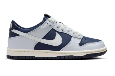 Pre-owned Nike Dunk Low Football Grey Midnight Navy (gs) In Football Grey/summit White/midnight Navy