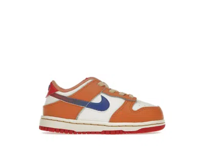 Pre-owned Nike Dunk Low Game Royal Sneakers In Sail/university Red/hot Curry