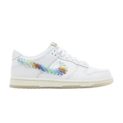 Pre-owned Nike Dunk Low Gs 'rainbow Lace Swoosh' | White | Kid's Size 7