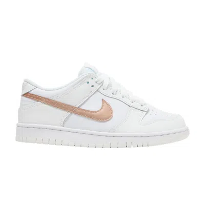 Pre-owned Nike Dunk Low Gs 'white Metallic Red Bronze' | Kid's Size 4.5