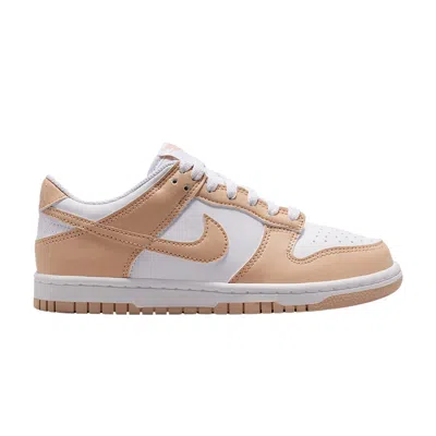 Pre-owned Nike Dunk Low Gs 'white Shimmer' | Tan | Kid's Size 3.5 In Brown