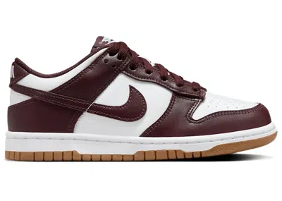 Pre-owned Nike Dunk Low Gum Sneakers In White/burgundy Crush/gum Light Brown