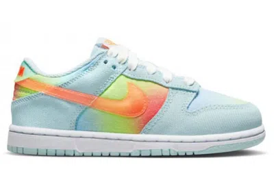 Pre-owned Nike Dunk Low Heat Map Sneakers In Glacier Blue/light Lemon Twist/aquarius Blue