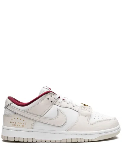 Nike Dunk Low "just Do It" Sneakers In White/team Red/photon Dust/phantom