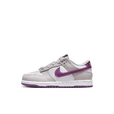 Nike Kids Purple & White Dunk Low Little Kids Sneakers