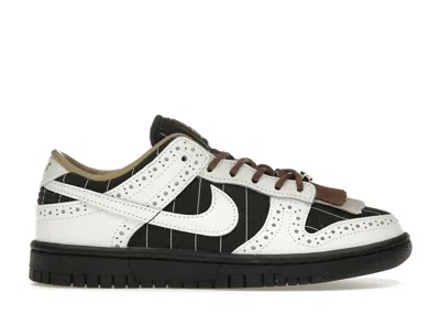 Pre-owned Nike Dunk Low Lx Brogue Pinstripe (women's) Sneakers In Black/summit White
