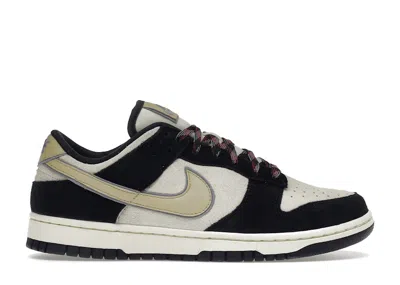 Pre-owned Nike Dunk Low Lx Suede (women's) Sneakers In Black/team Gold/coconut Milk In Multi