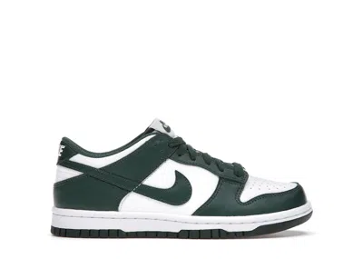 Pre-owned Nike Dunk Low Michigan State Sneakers In White/team Green