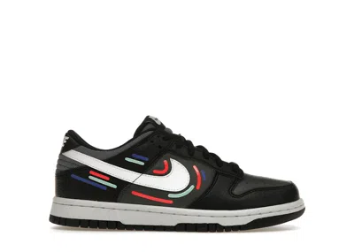 Pre-owned Nike Dunk Low Next Nature Marker Swoosh Sneakers In Black/green Glow/game Royal In Multi