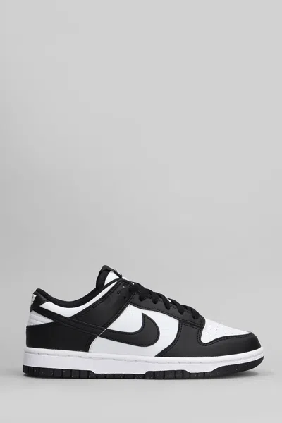 Nike Dunk Low Next Nature Sneakers In Black Leather
