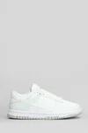 Nike Dunk Low Next Nature Sneakers In Green Leather In White