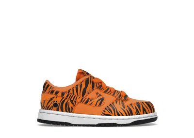 Pre-owned Nike Dunk Low Next Nature Tiger Stripes Sneakers In Camquat/white/black